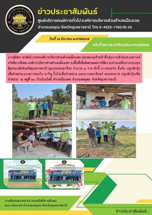 กลุ่มงานสังคมสงเคราะห์กองสวัวดิการสังคม อบต.เมืองเดช ลงพื้นที่ติดตามผลให้การช่วยเหลือจากกองทุนคุ้มครองเด็กจังหวัดอุบลราชธานี