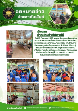 โครงการจัดการขยะมูลฝอยในชุมชน ประจำปี 2568