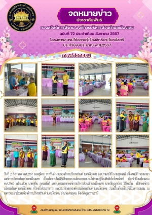 การอบรมโครงการอบรมให้ความรู้เรื่องสิทธิประโยชน์สตรี ประจำปีงบประมาณ พ.ศ.2567